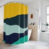 Modern Boho Abstract Waves Shower Curtain or Mat, Minimalist Mint Home Art, Decoration - Travel Shower Curtain