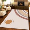 Modern Boho Sun Color Line Area Rug - Soft Washable Rugs, Decorative Carpet with Floor Rugs