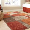 Modern Contemporary Casual Abstract Area Rug with Retro 70s Rug Look, Perfect for Autumn Collection