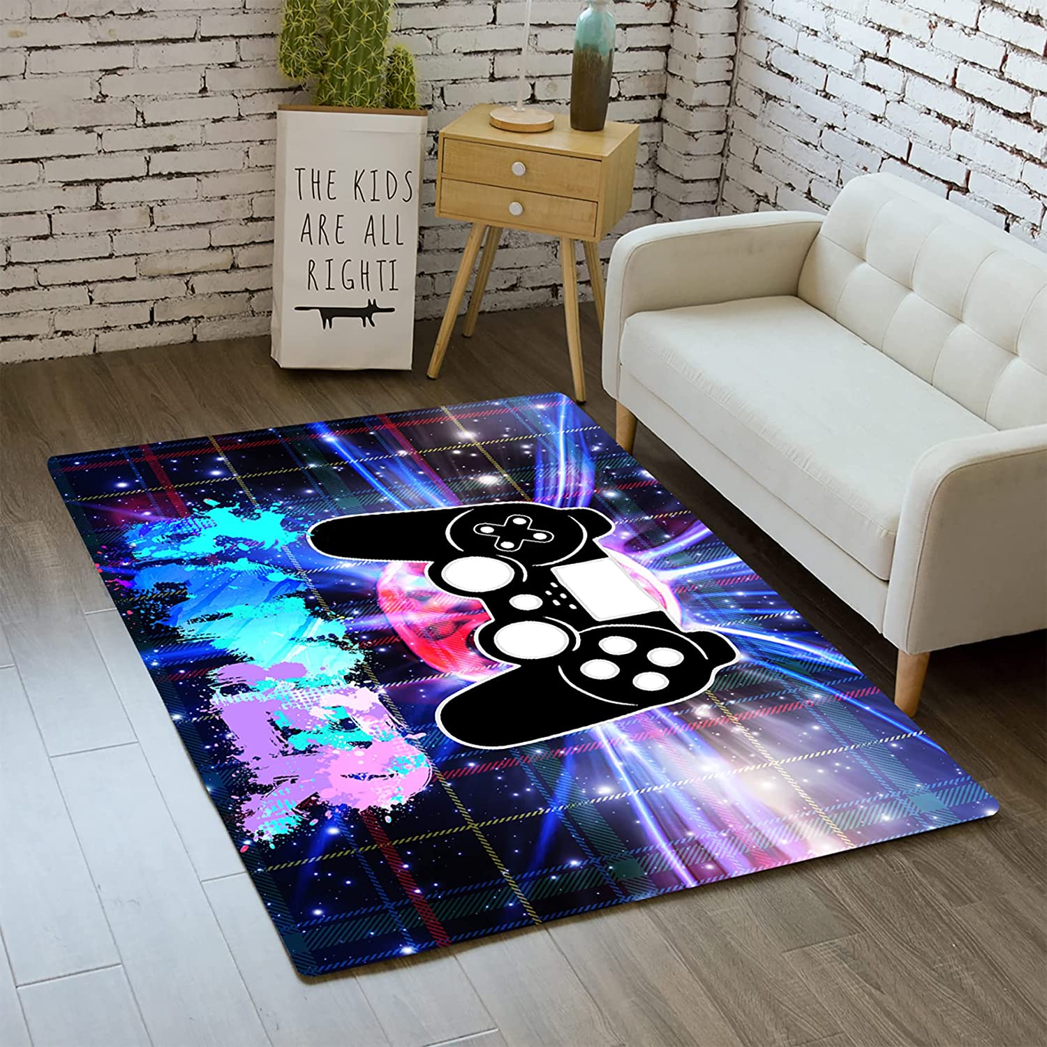 Modern Cool Tech Style T-Shirt, Hoodie, Sweatshirt: Gaming Video Game Area Rug with Gamer Room Decor