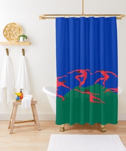 Modern Disney Boho Moon Shower Curtain, Abstract Matisse Style Design Waterproof Decor with Hooks Included