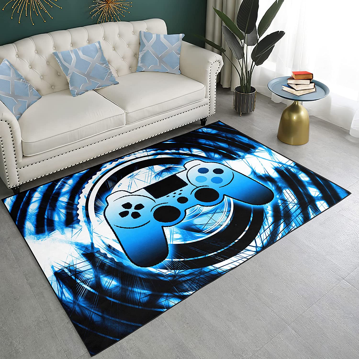 Modern Dynamic Game Theme Printed Living Room Mat with Large 3D Gamer Carpet Decor Game Area Rug - Image 2