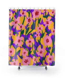 Modern Flower Print Shower Curtain for a Stylish Bathroom