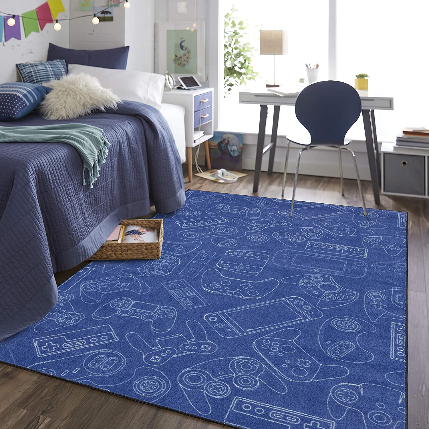Modern Game Controller Area Rug - Soft Indoor Floor Mat with Non-Slip Backing - Perfect Game Room Decor - Image 2