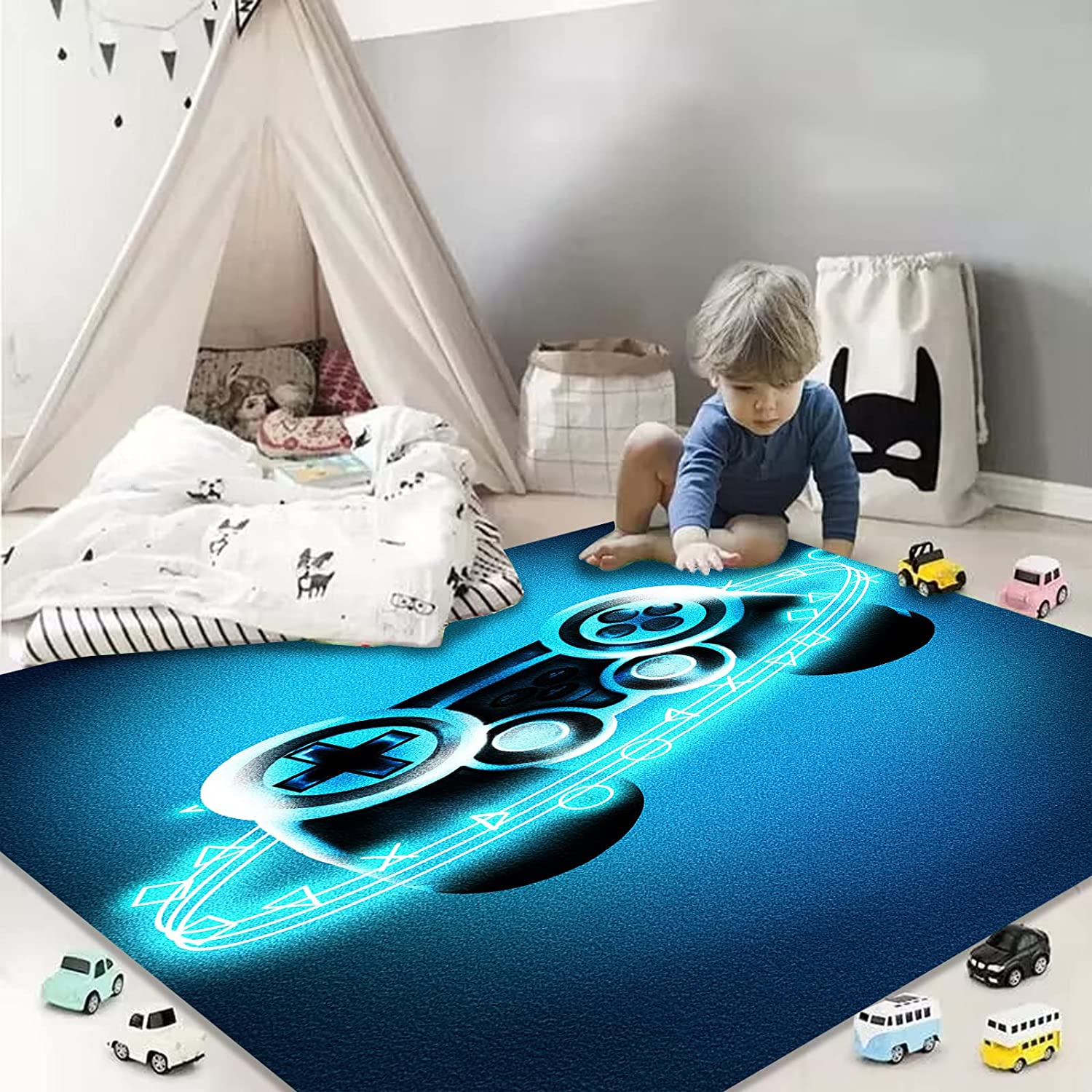 Modern Game Controller Gamepad Pattern Area Rug for Boys - Image 4
