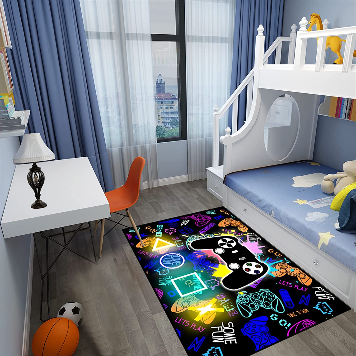 Modern Game Controller Gamepad Pattern Area Rugs for Boys, Teens, and Gamer Decor, Suitable for Game Room Carpets - Image 3