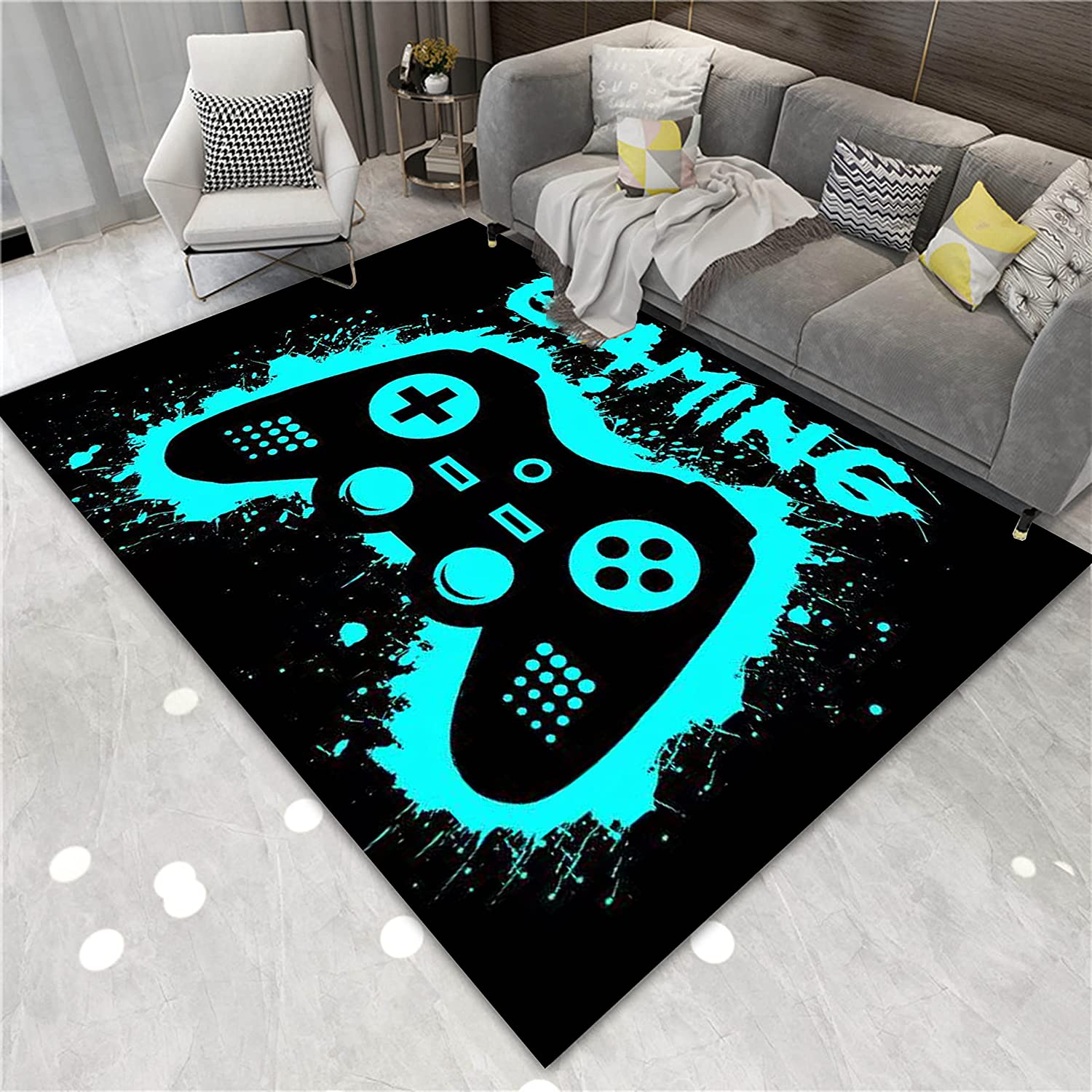Modern Game Controller Gaming Art Area Rug for Boys Room Decor - Image 2