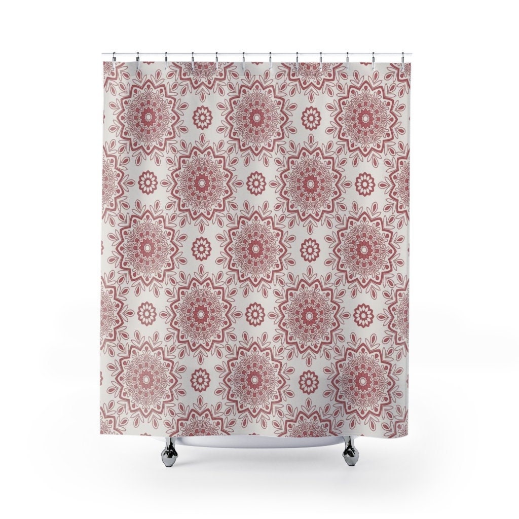 Modern Mandala Shower Curtain for a Contemporary Bathroom, 71 x 71 inch College Dorm Decor