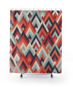 Modern Mid Century Art Deco Shower Curtain | Contemporary Bathroom Accessory | Shower Curtains Decorative