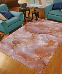 Modern Minimalist Orange Area Rug with Non-Slip Backing for Vibrant Home Decor with 70s Style