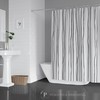 Modern Minimalist Shower Curtain Abstract Stripe Black and White Bath Curtain for Simple and Neutral Bathroom Decor