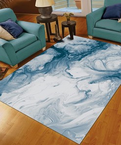 Modern Minimalist Sky Clouds Art Deco Rug for Living Room or Bedroom with Retro Vibe