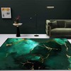 Modern Nordic Luxury Deep Emerald Green Geometric Area Rug with Non-Slip Backing for Contemporary Home Decor