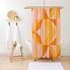 Modern Orange Boho Shower Curtain with Abstract Art Design - Eco-Friendly and Waterproof