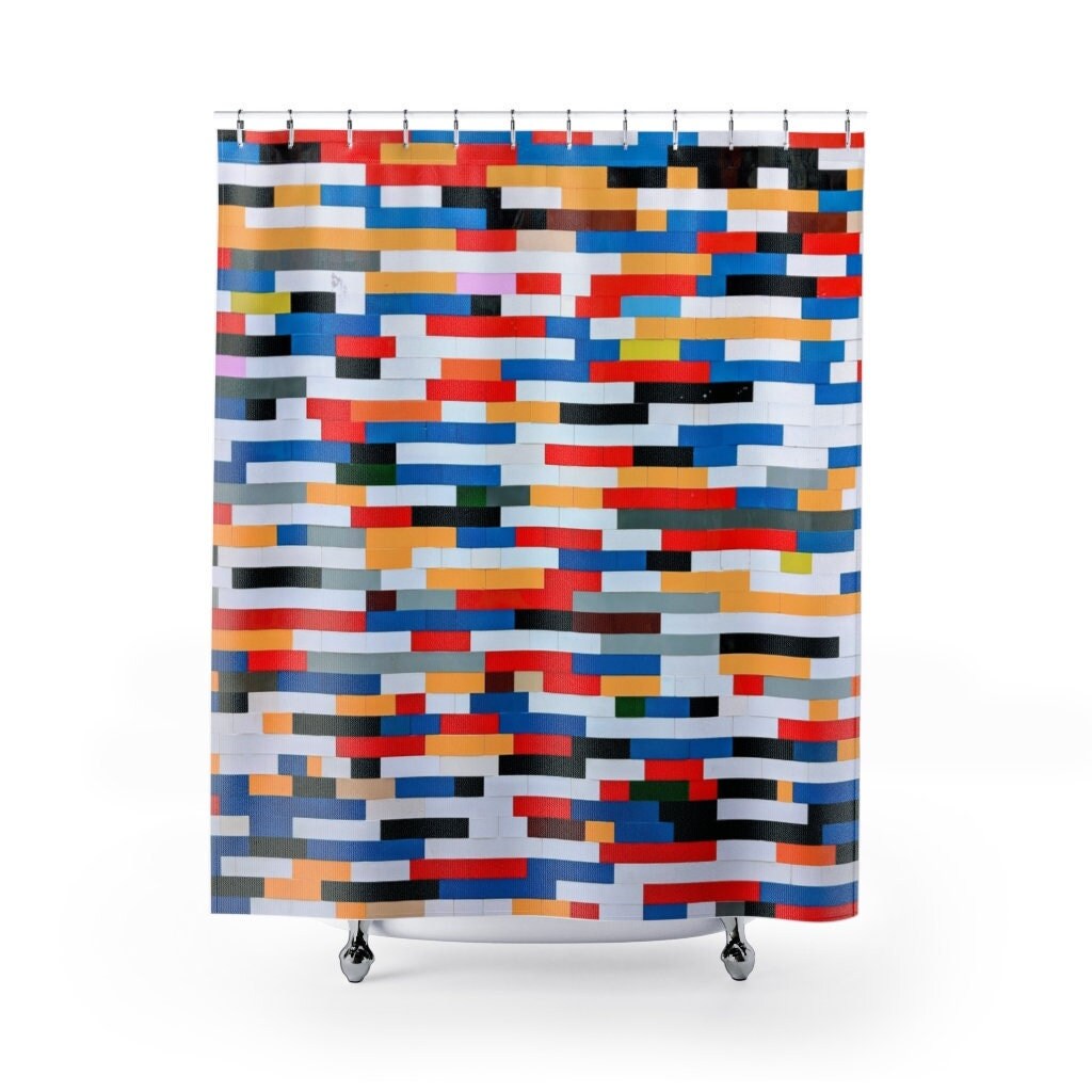 Modern Restroom Shower Curtain for a Stylish Bathroom, 71 x 71 inch Curtain