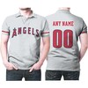 Modern Style with LA Angels 00 Any Name 2020 Grey Players Jersey Polo Shirt in 3D