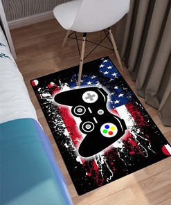 Modern Tech Style Area Rug for Boys with Small Size Polyester Floor Carpet