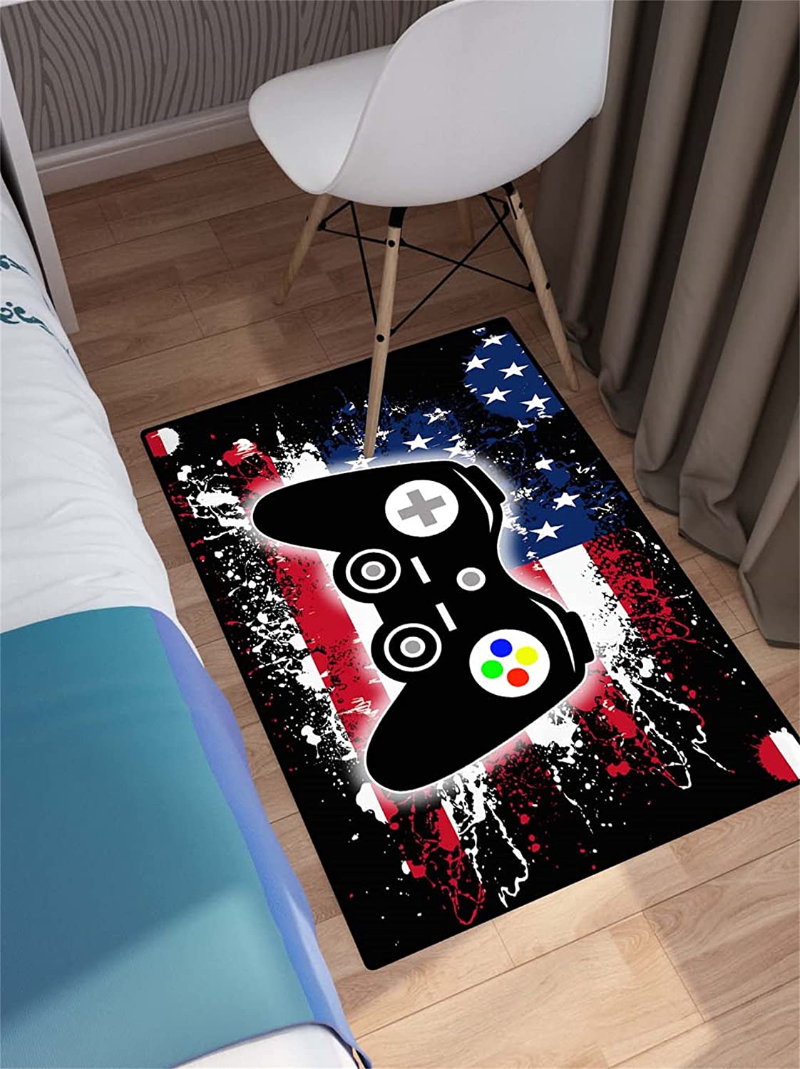 Modern Tech Style Area Rug for Boys with Small Size Polyester Floor Carpet