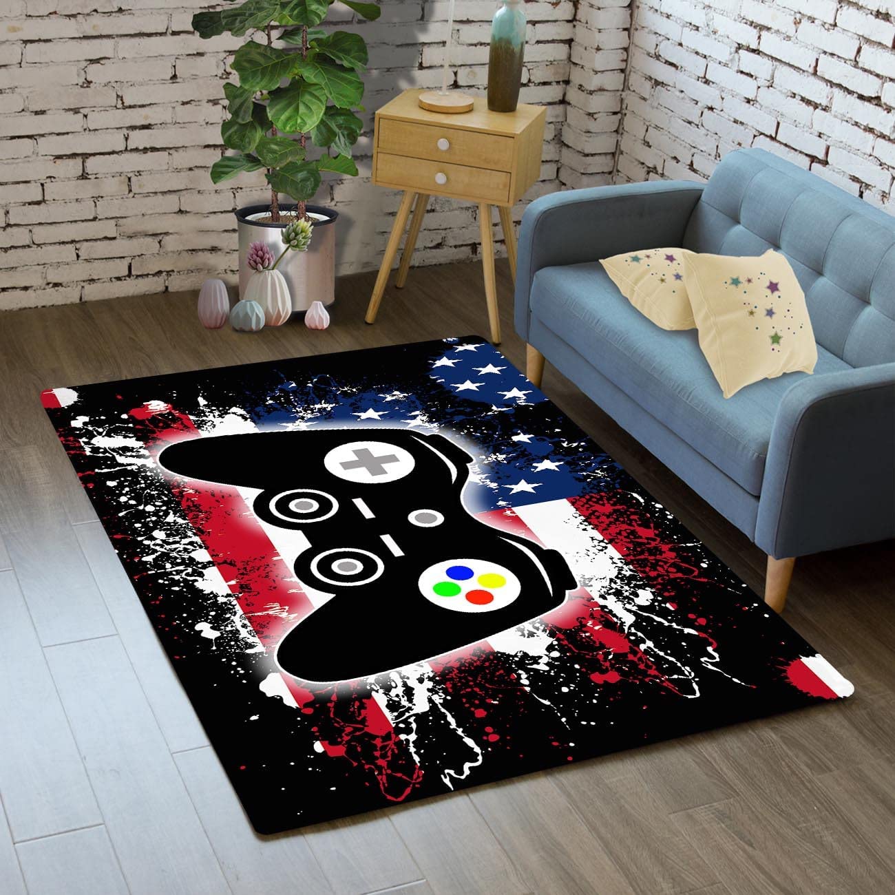 Modern Tech Style Area Rug for Boys with Small Size Polyester Floor Carpet - Image 2
