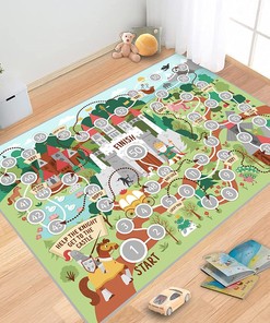 Modern Teens Gamer Theme Floor Mat: Video Game Area Rugs with Gamepad Controller Print