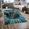 Modern Vortex Area Rug - Non-Slip Themed Rug for Living Room - Ideal Gift for Him with Eye-Catching Design