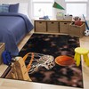Mohawk Home Beige Kids Sports Playroom Area Rug with Basketball Hoop for Children's Room Decoration