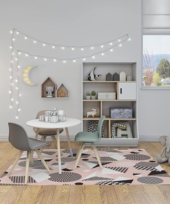 Monochrome 3D Geometry Shapes Pattern Non-Slip Area Rug - Perfect for Home Decoration with Large 70s Rug