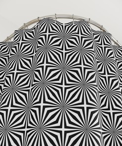 Monochrome Abstract Geometric Shower Curtain: Mid Century Modern Retro Vibes