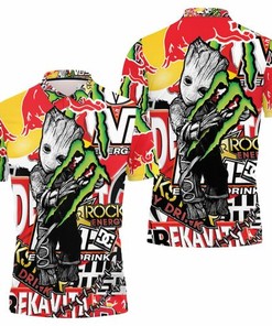 Monster Energy Groot Full 3D Polo Shirt with All Over Print