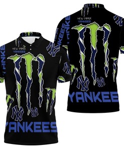 Monster Energy logo for lovers New York Yankees polo shirt featuring an all over print design.