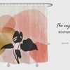 Monstera Leaves Pink Shower Curtain, Colorful Waterproof Curtain with Hooks for Abstract Bathroom Decor