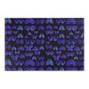 Moody Blue Butterfly and Dark Floral Area Rug with Boho Moth Design for Bedroom and Living Room with Retro Touch