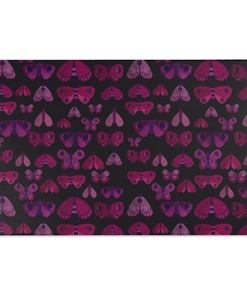 Moody Pink Butterfly and Dark Floral Area Rug with Boho Moth Design for Romantic Home Decor