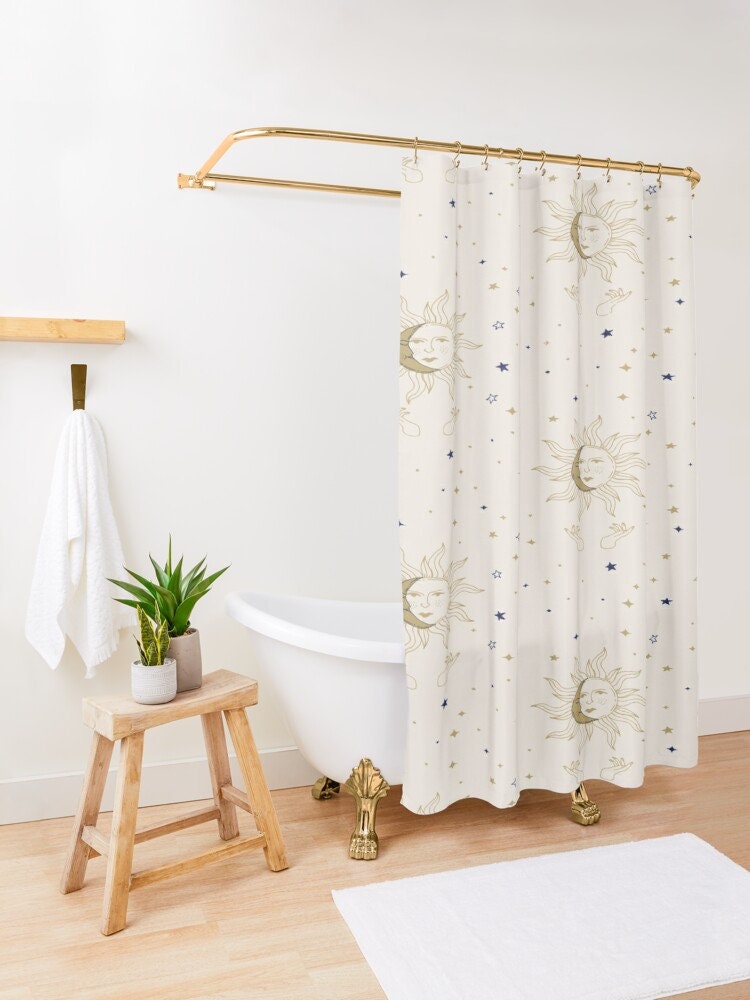 Moon and Tarot Spiritual Shower Curtain | Eco-Friendly Polyester, Waterproof and Extra-Durable - Image 2