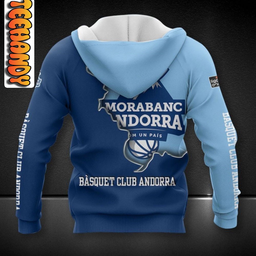 MoraBanc Andorra All Over Print 3D Hoodie with Team Logo - Image 2