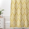 Moroccan Geometric Fabric Boho Shower Curtain, Yellow Color with Touch of Boho Decor, Perfect Bathroom Essential