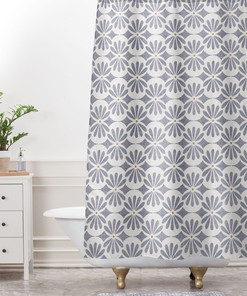 Moroccan Geometric Shower Curtain for Modern Farmhouse Bathroom Decor