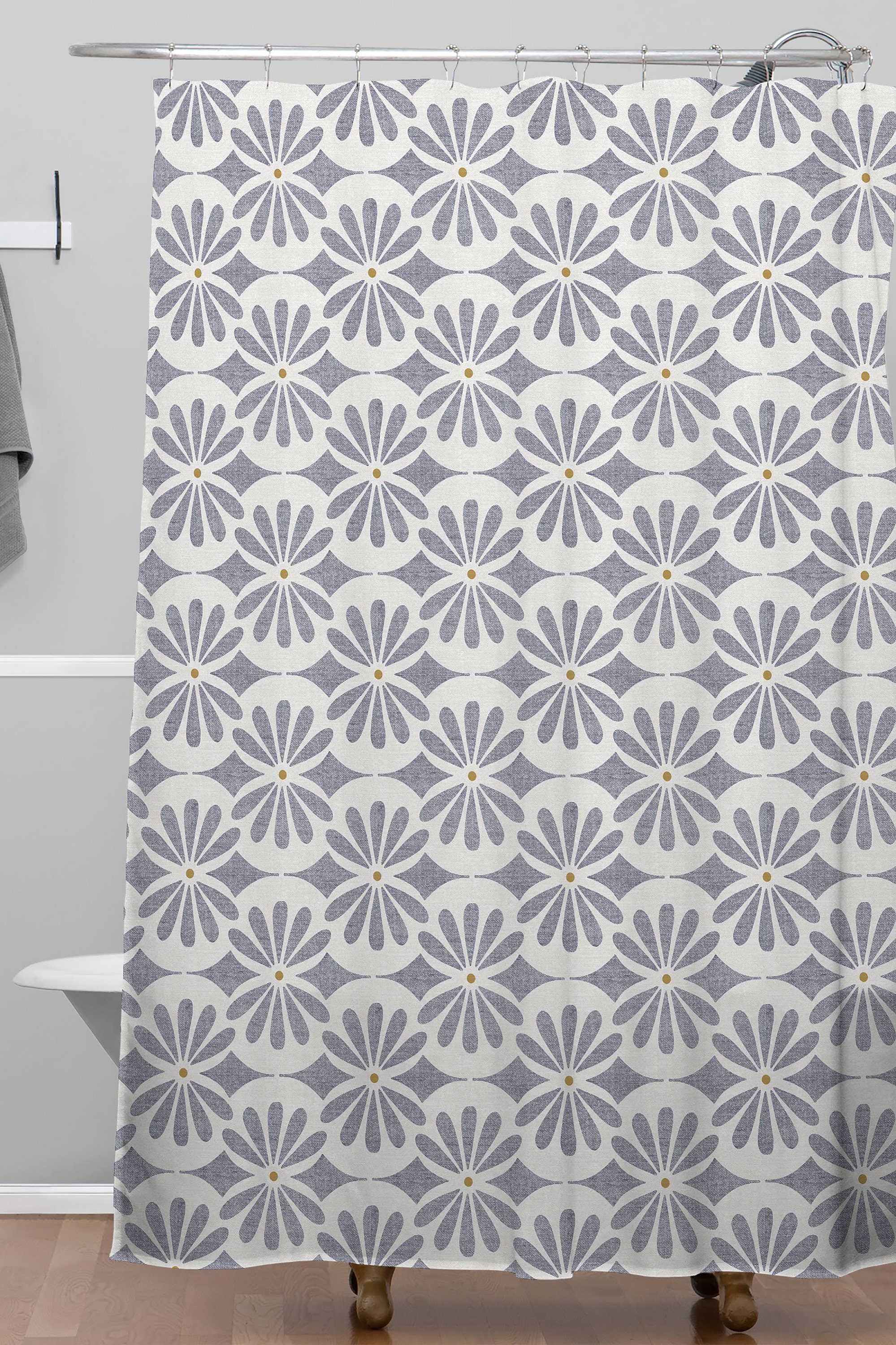 Moroccan Geometric Shower Curtain for Modern Farmhouse Bathroom Decor - Image 3