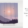 Mountain & Forest Purple Ink Painting Disney Shower Curtain for Peaceful Image Bathroom Decor Custom Sizes Available