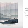 Mountain Water Blue Ink Schilderij Disney Shower Curtain, Badkamer Home Decor