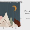 Mountain and Moon at Night Shower Curtain, Customized Sizes Waterproof Washable Curtain, Bathroom Set with Hooks