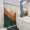 Mountains Nature Lover Abstract Boho Shower Curtain, Mid Century Modern Bohemian Bathroom Decor