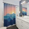 Mountains Sunset Boho Shower Curtain, Mid Century Modern Nature Lover Shower Curtain, Abstract Shower Curtain