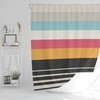 Multicolor Disney Boho Modern Shower Curtain, Colorful Lines Mid-Century Design, Eco-Friendly and Waterproof with Hooks