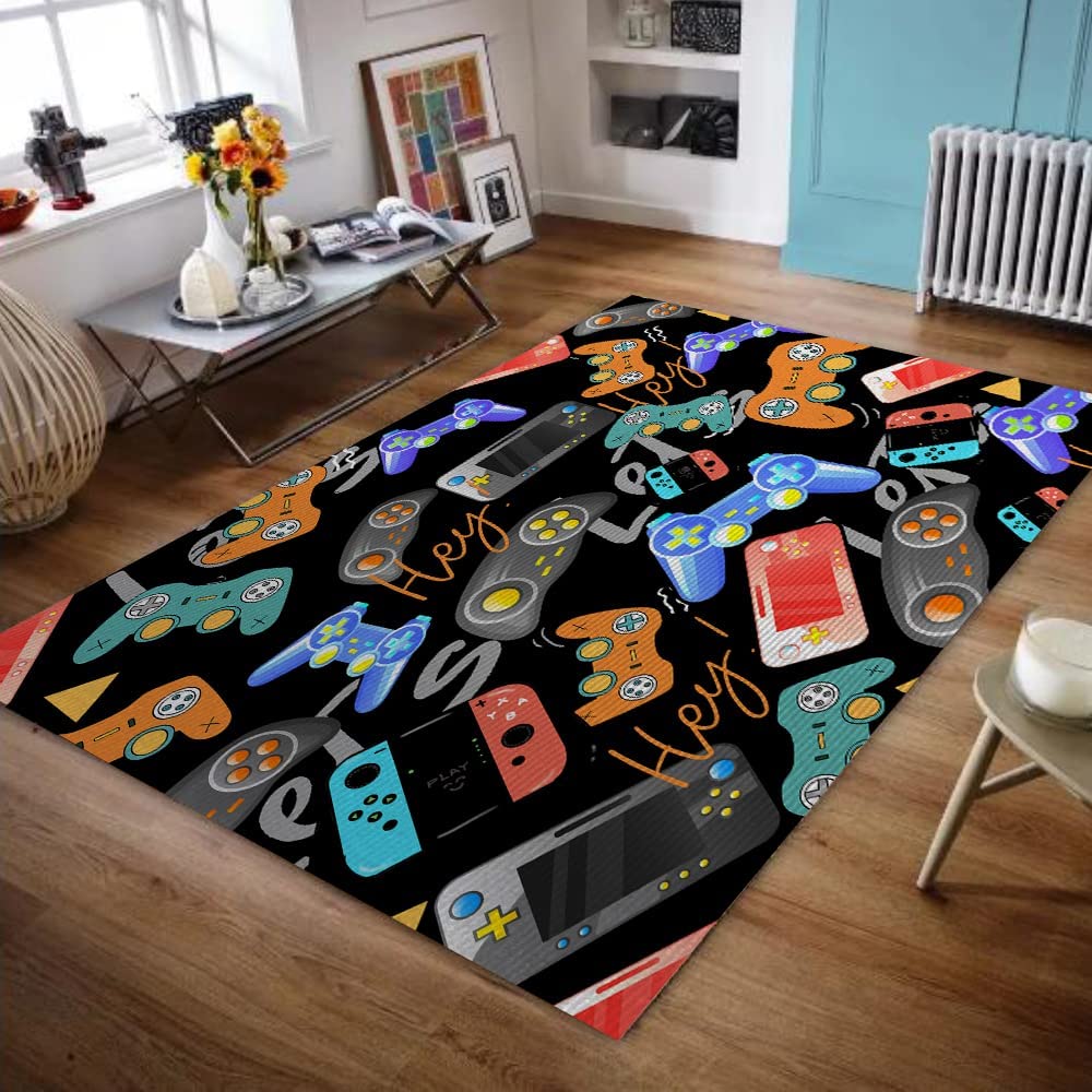 Multicolor Game Area Rug - Ideal for Living Room and Bedroom Decor