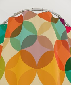 Multicolored Mid Century Modern Shower Curtain: Retro and Abstract