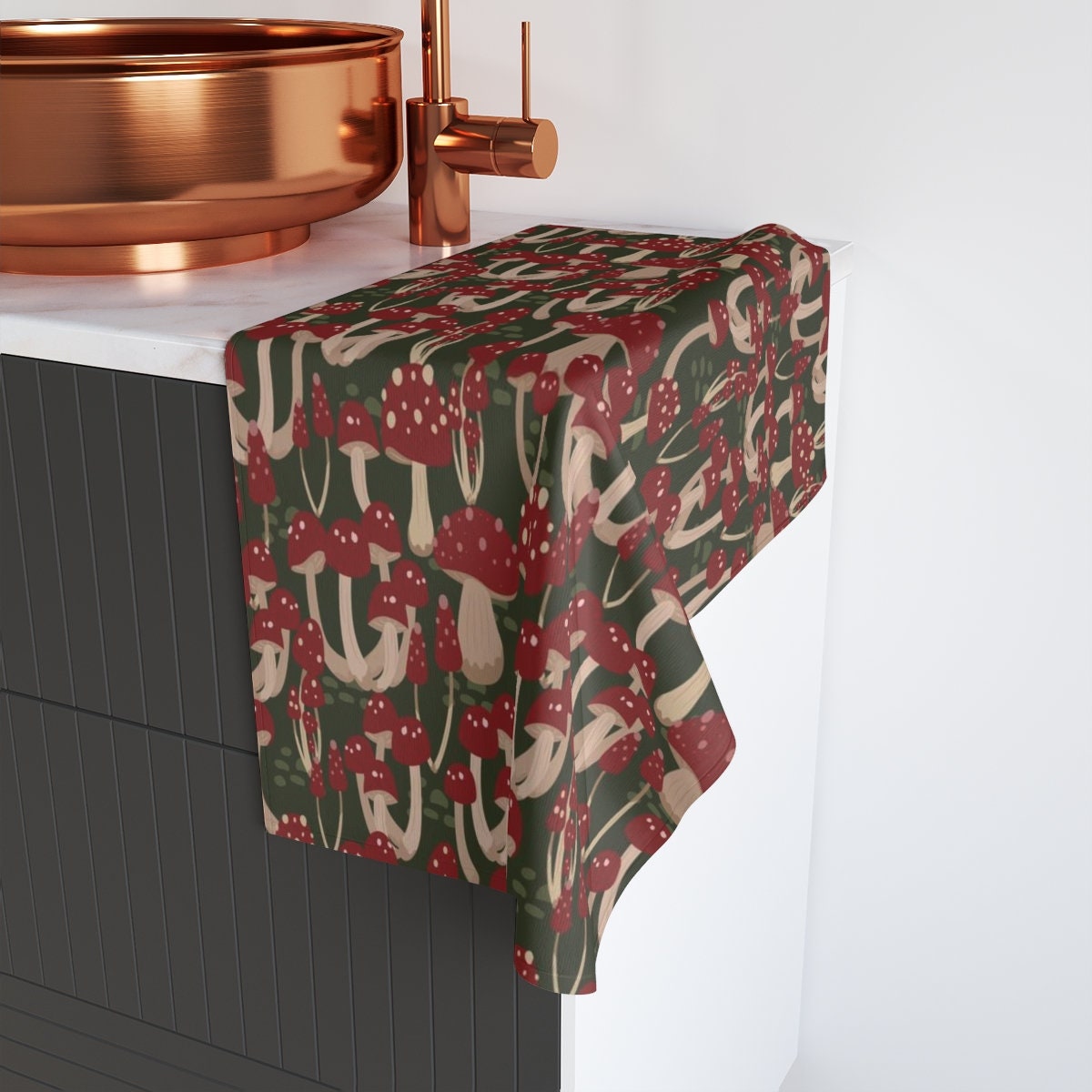 Mushroom Home Decor Fall Shower Curtain, Groovy 60's 70's Hippie Bathroom Accessory with Retro Charm - Image 4