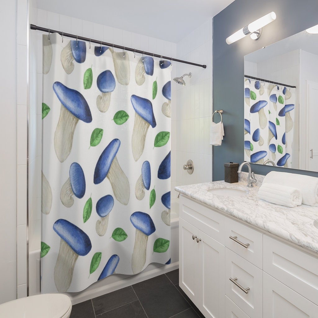 Mushroom Home Decor Tub Shower Curtain, Groovy 60's 70's Hippie Bathroom Accessory with Enchanting Charm - Image 3