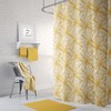 Mustard Floral Shower Curtain, Yellow Bathroom Decor with Elegant and Stylish Flower Design - SHOWER61