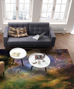 Mysterious Purple Stars Universe Galaxy Area Carpet - Thickened Portable Fluffy Breathable Washable
